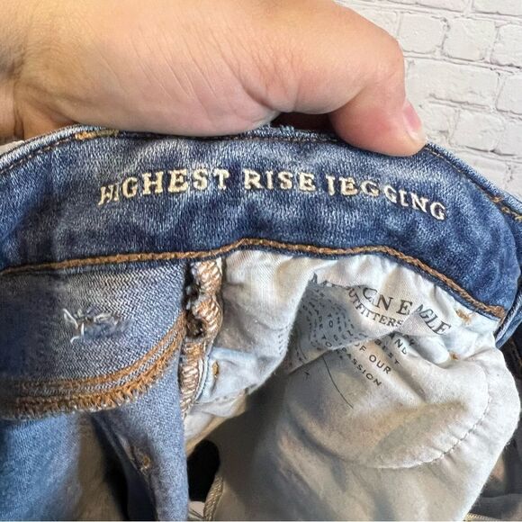AEO Highest Rise Jeggings Distressed size 6 - Picture 7 of 8